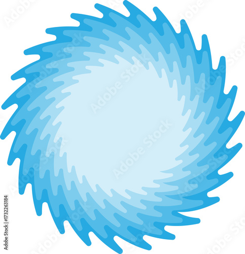 Abstract swirling water vortex icon. Fluid motion and swirling elements isolated on transparent background. Dynamic spinning water design. Water cyclone and tornado vector illustration.