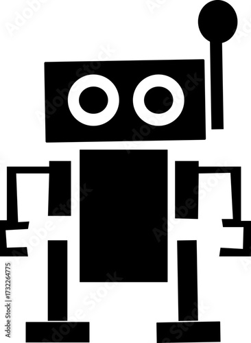 Title: Robot head ai artificial intelligence technology machine learning automation cybernetics future tech icon vector, isolated on transparent background