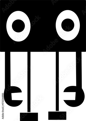 Title: Robot head ai artificial intelligence technology machine learning automation cybernetics future tech icon vector, isolated on transparent background
