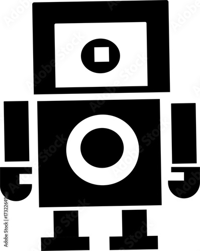 Title: Robot head ai artificial intelligence technology machine learning automation cybernetics future tech icon vector, isolated on transparent background