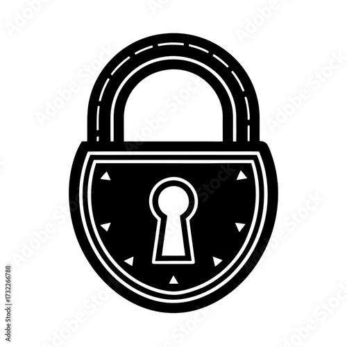 Green lock vector art illustration 
