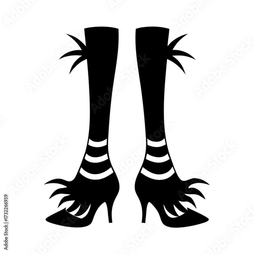 Halloween witch legs vector illustration 