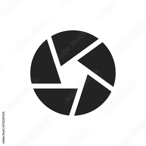 Shutter icon representing photography, camera, or lens in digital and print applications, commonly used for visual content, image capture, or photo-related services
