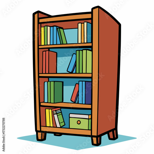 library shelves with books