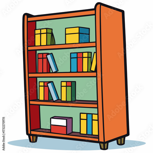 vector illustration of a bookshelf
