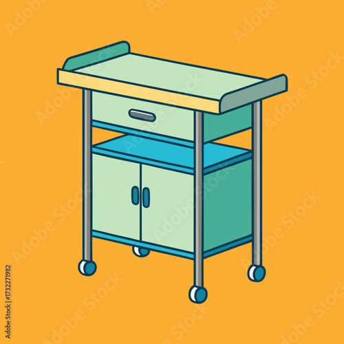 vector illustration of office desk with folders