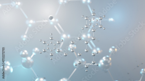 dicyclohexyl phthalate molecular structure, 3d model molecule, phthalate ester structural chemical formula view from a microscope