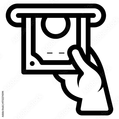 withdraw money from atm machine icon