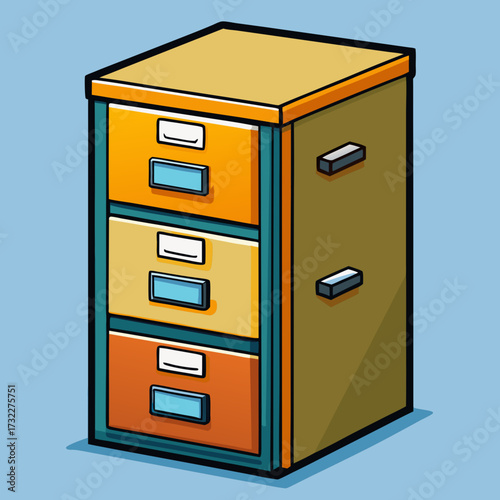 vector illustration of a drawer