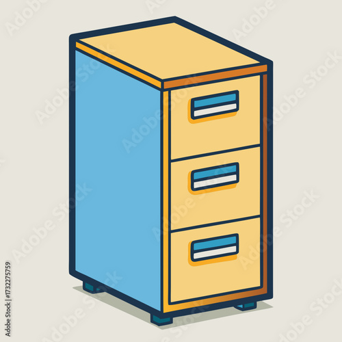vector file cabinet with folders