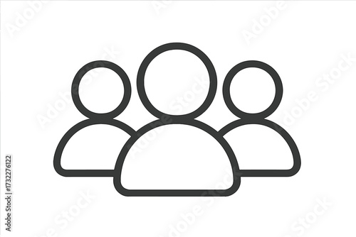 Group of people icon. Teamwork and community symbol. Users, family, or team pictogram for web, apps, and UI design. Simple leadership vector sign for social network and business.