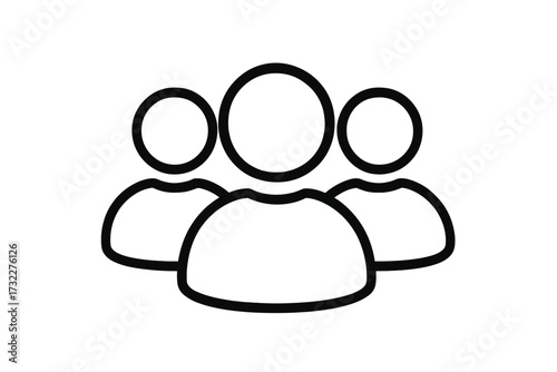 People group icon. Teamwork, community. Social network symbol. Business team, leadership concept. Users, customers pictogram. Vector person avatar silhouette for web, app design.