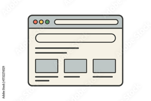 Browser window vector illustration. Web browser in flat style. Window concept for internet browser and website page. Mockup screen for web design layout and user interface.