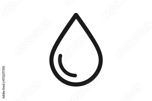 Water drop line icon. Droplet symbol. Liquid, oil, rain, aqua sign. Simple outline style for web, logo, app, UI design. Clean, pure, fresh concept. Raindrop vector graphic.