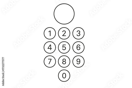 Passcode interface for phone lock screen, login page, or password entry. Vector number keypad for mobile security and user authentication. UI element for personal ID or PIN code.