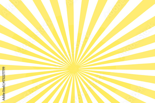 Retro sunburst background. Yellow radial sun rays pattern. Vintage starburst illustration for pop art comic book design. Abstract sunshine backdrop for poster or wallpaper.
