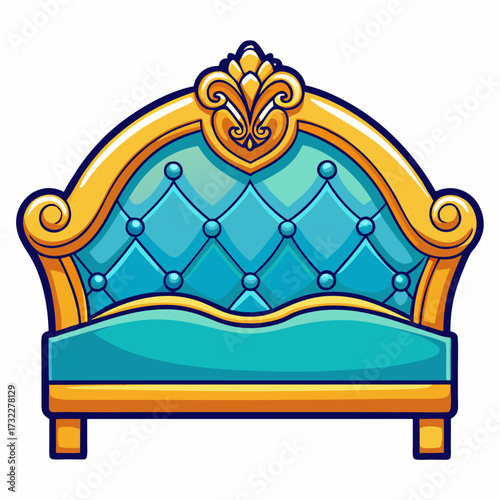 blue sofa isolated on white background