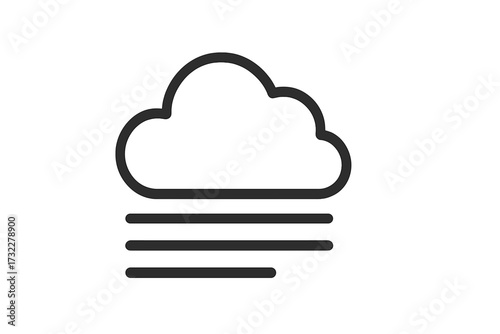 Fog weather line icon. Misty forecast symbol. Haze, cloudy and foggy climate sign. Simple thin line outline art for web, logo, app, and UI design. Vector illustration.
