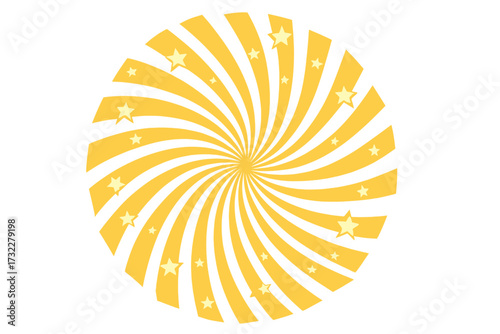 Swirling radial pattern stars background. Vector vortex starburst and spiral twirl. Abstract sunburst concept. Helix rotation rays. Fun retro sun light beams illustration.