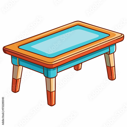 wooden table isolated on white