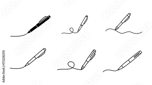 The Pen's Journey: A simple pen traces lines, creating art. Perfect for illustrating concepts of writing and sketching.