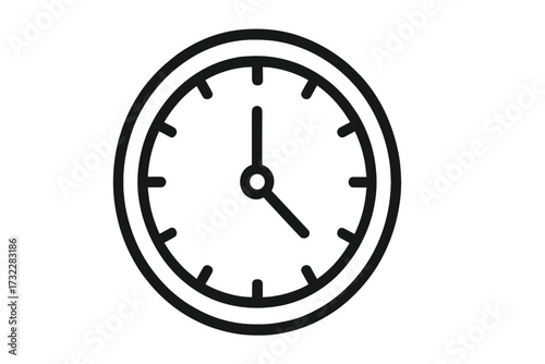 Clock line icon. Simple vector illustration of a time, watch, timer symbol. Modern outline pictogram for schedule, deadline, countdown. For web, apps, UI, UX, social media.