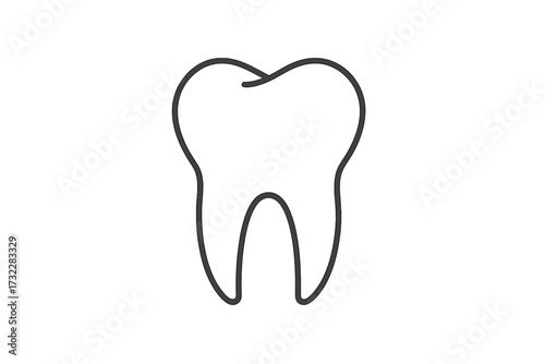 Tooth line icon for dental care. Dentist stomatology pictogram for web, app, graphic design. Minimalist oral hygiene and health vector symbol. Clinic logo concept illustration.