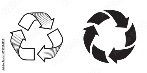 Recycling Symbols, Circular Arrows, Environmental Conservation Graphic