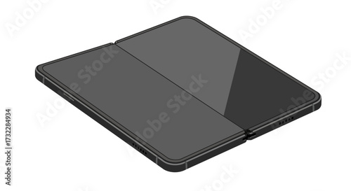 Foldable Smartphone with Dual Screen Display Modern Technology Device.