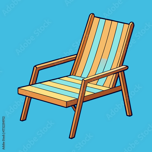 deck chair isolated on white
