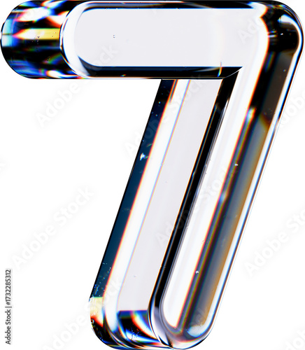 Set of 3d Rendered Letters made of Transparent Glass on White Background