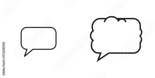 Two Vector Speech Bubbles for Communication and Thoughts