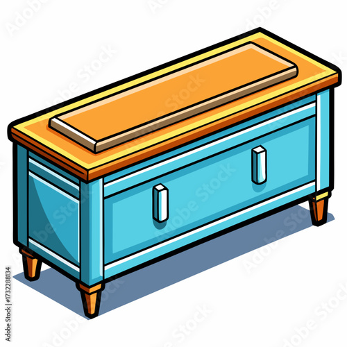 vector illustration of a chest
