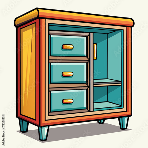 chest of drawers vector illustration