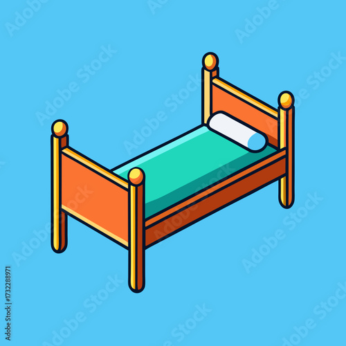 vector illustration of a hospital bed