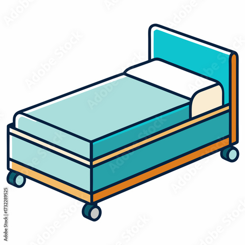 bed in a white background