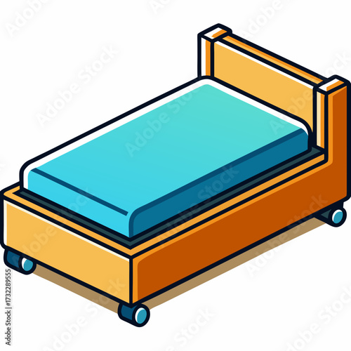 illustration of a bed with a pillow