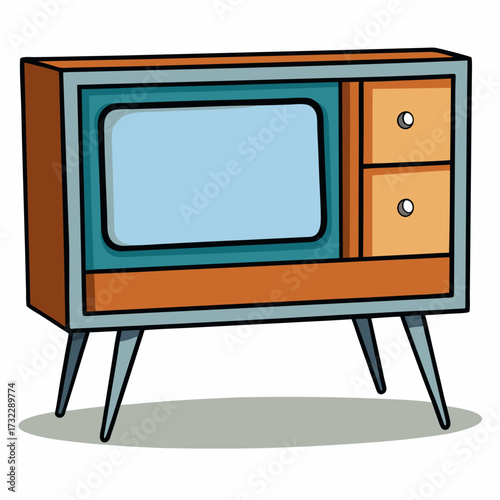 retro tv isolated on white