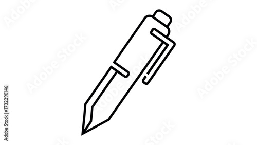Simple Pen Illustration: An elegant and minimalist pen illustration, rendered in clean lines.