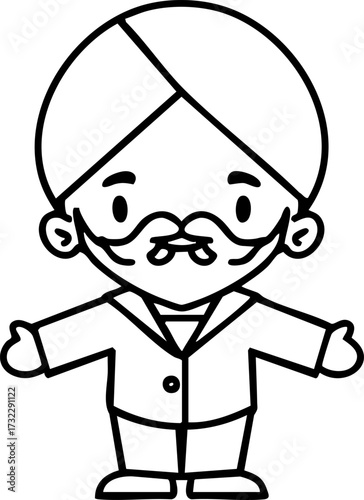 indian man with turban and modern suit