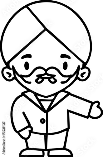 indian man with turban indicating direction