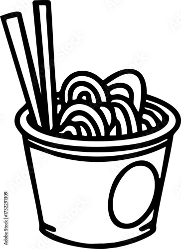 take out japanese noodles with chopsticks