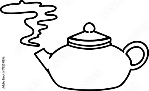 a japanese tea pot freshly brewed