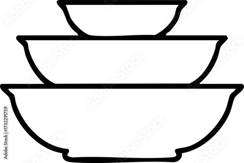 stack of ceramic cooking bowls