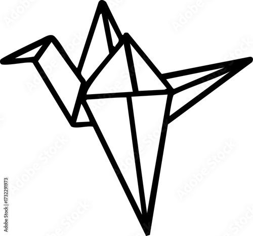 japanese folded paper winged crane