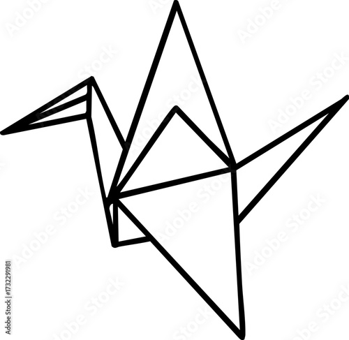 japanese folded paper origami crane