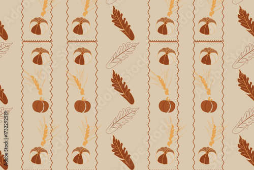 Warmth with a rustic farmhouse feel Thanksgiving, Autumn harvest Seamless Patterns For Fabric, table linens, greeting cards, scrapbook paper, wall art