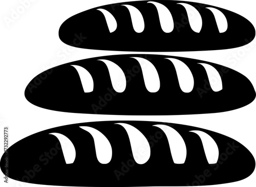 Three bread loaves vector illustration baguette food icon design