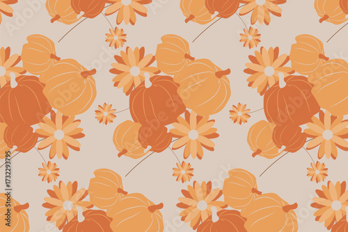 Warmth with a rustic farmhouse feel Thanksgiving, Autumn harvest Seamless Patterns For Fabric, table linens, greeting cards, scrapbook paper, wall art