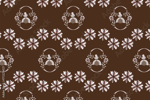 Warmth with a rustic farmhouse feel Thanksgiving, Autumn harvest Seamless Patterns For Fabric, table linens, greeting cards, scrapbook paper, wall art